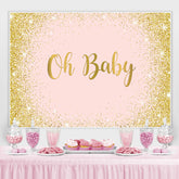 Lofaris Glitter And Simple Bokeh Gender Reveal Oh Baby Backdrop